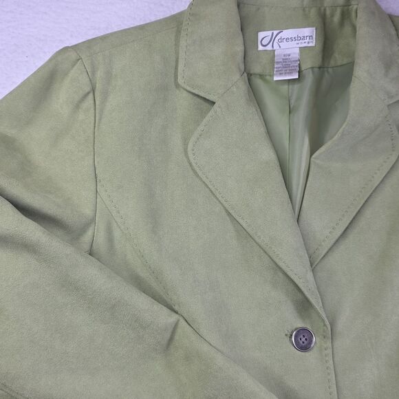 Dressbarn Vibrant Green Suede Like Blazer Size 16w - Picture 8 of 17